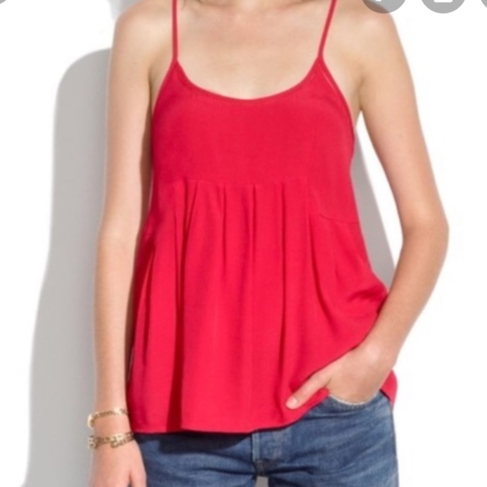 Madewell Silk Tank red